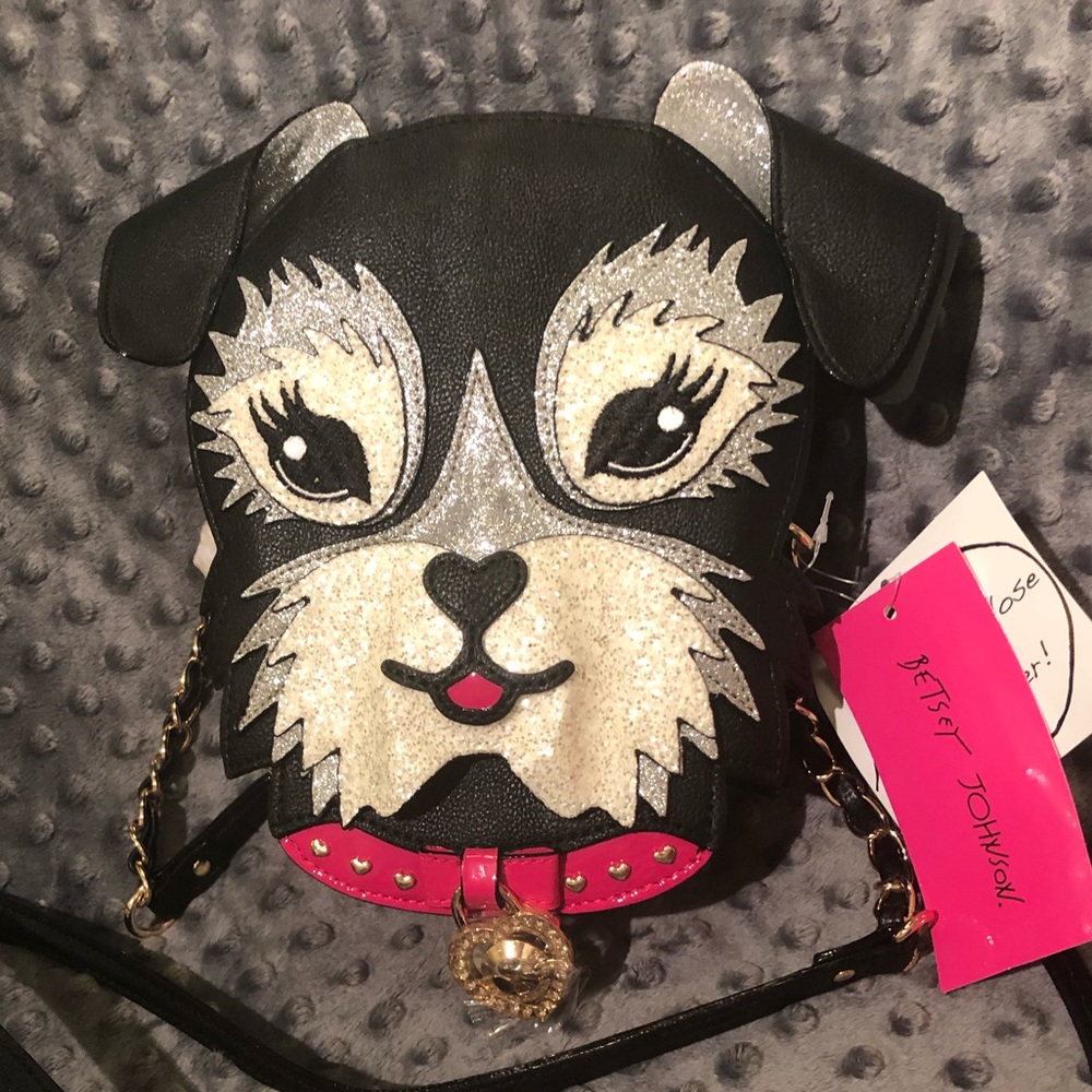 Betsey Johnson Fritzy Glitter Dog Purse